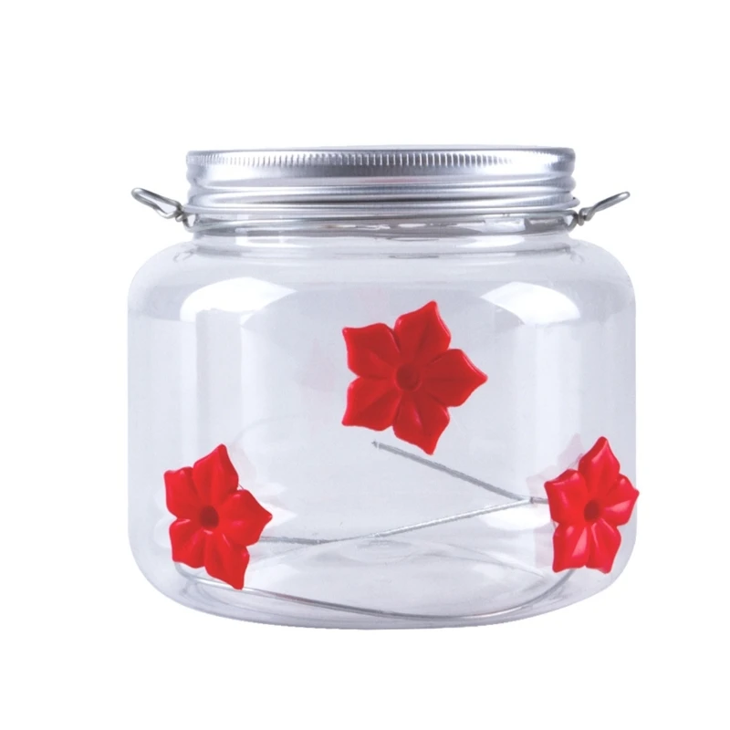 Outdoor Hanging Bird Water Feeders Masonjar Flower Hummingbird Watering-bottle Drinker For Wild Bird Garden