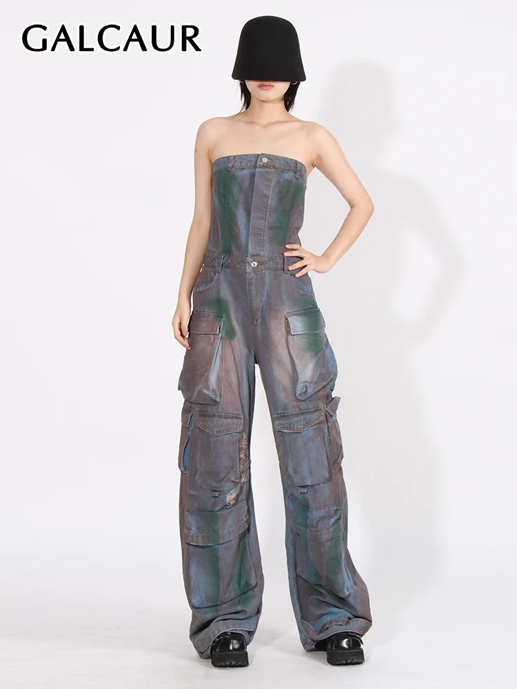 

Женский комбинезон с открытыми плечами, без бретелек, с высокой талией