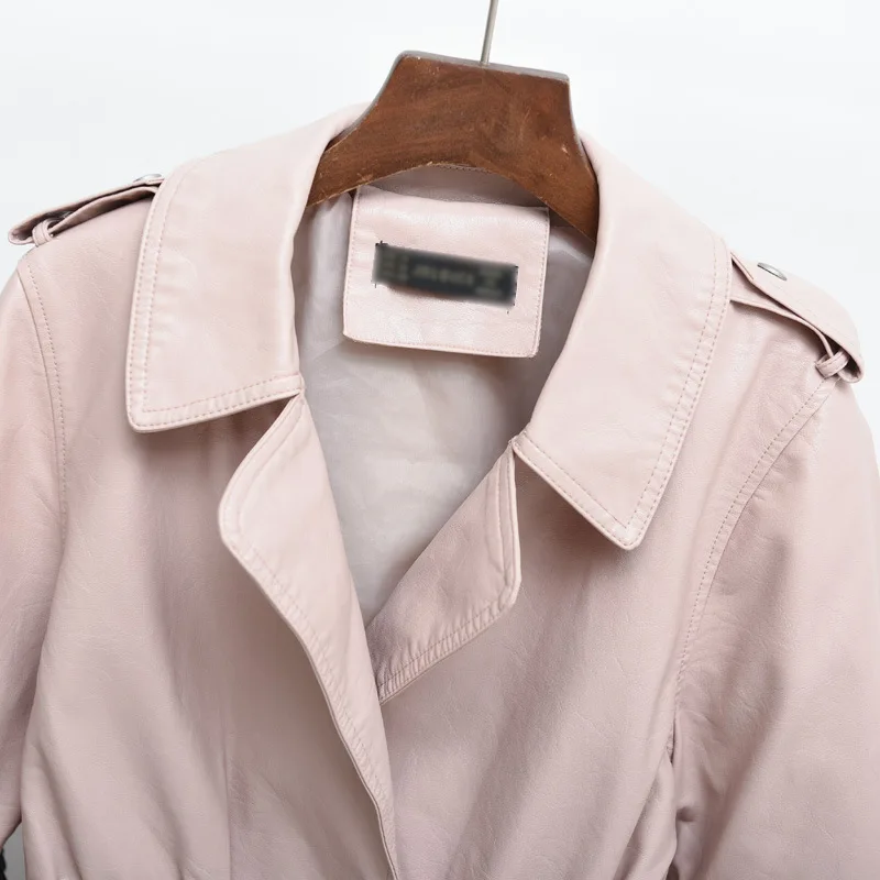 Women's skirt leather clothes 2023 spring and autumn new waist slimming short leather jacket