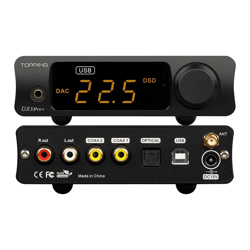 Фото TOPPING DX3PRO+ ЦАП Усилитель для наушников ES9038Q2M Декодер Bluetooth 5,0 LDAC Audio DX3 PRO с дистанционным управлением DX3 PRO PLUS №3