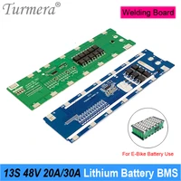 turmera 13s 20a 30a bms 48v 52v lithium battery protection board spot welding directly use in electric bike or e scooter battery