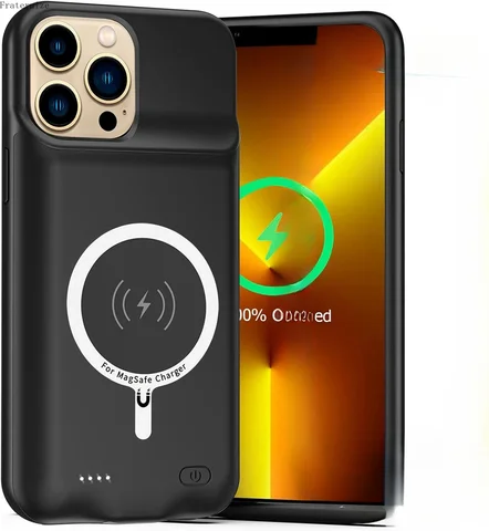 Чехол для зарядного устройства емкостью 10000 мАч для iPhone 13 Pro, беспроводная зарядка, внешний аккумулятор, магнитная крышка для зарядки аккумулятора Magsafe