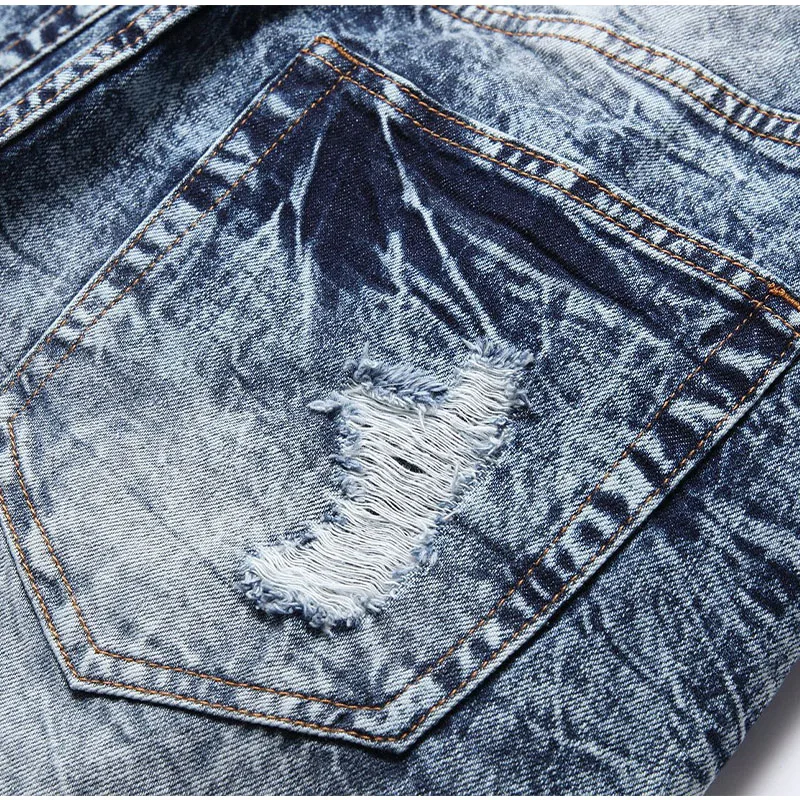 Brand Ripped Jeans Men Autumn Winter High Quality Korean Streetwear Y2k Pants Fashion Plus Size Straight Slim Trousers Men