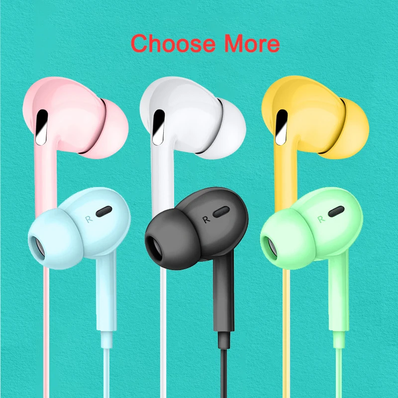 

Hot Selling Portable Headphones Wired Subwoofer with Built-in Microphone 3.5mm In-Ear Wired Headphones Hands Free for Smartphone