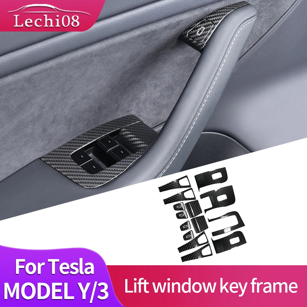 

Рамка с кнопками на окно для Tesla model 3 model y 2016- 2023 аксессуары tesla three model 3 carbon/аксессуары