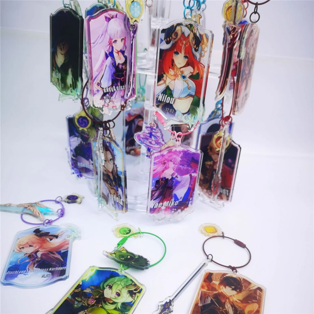 

Game Genshin Impact Barbatos Venti Xiao Qiqi Tartaglia Weapon Cosplay Chibi Key Chains Acrylic Keychain Pendant Xmas Gifts