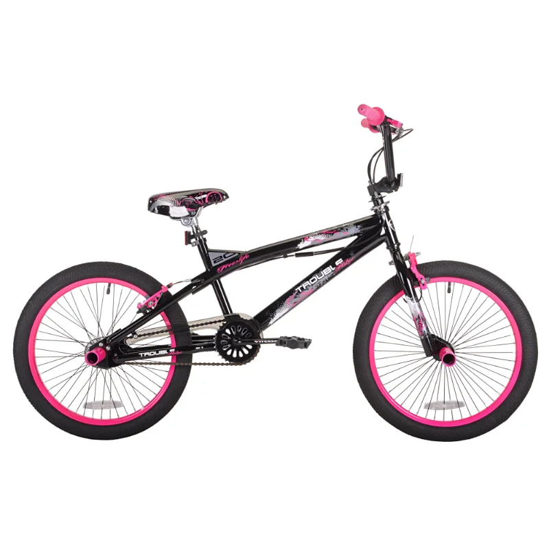 

Велосипед BMX для девочек, 20 дюймов, цвет аква/черный/розовый