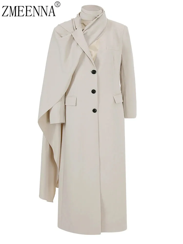 ZMEENNA абрикосовый Длинный Элегантный Блейзер большого размера для женщин новый