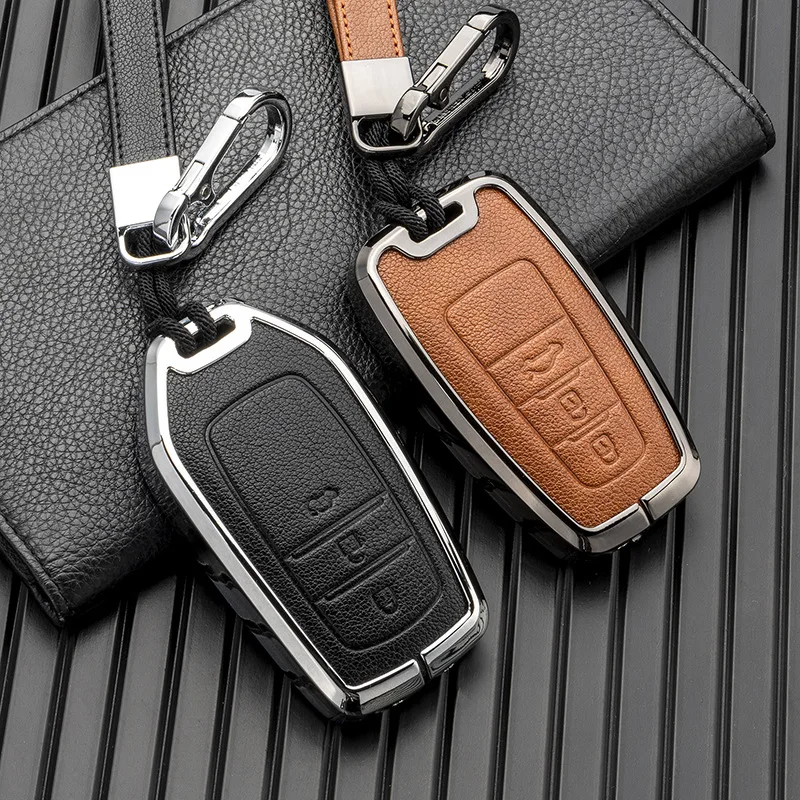 

Кожаный Автомобильный чехол для ключей, чехол для брелока с 3 кнопками для Toyota Camry Levin Rav4 Avalon Prado Prius Corolla Auris, защита для ключей