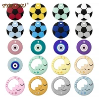 1pc new moon football eye shape silicone teethers for baby teether for teeth care pendants diy pacifier chain baby accessories