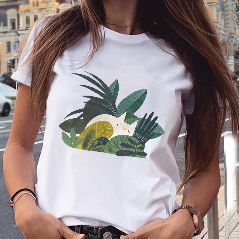 

Women Lovely New Cute Funny Printing Animal Fashion Short Sleeve Cartoon Print Sweet Clothes Tops Tees Tshirt T-Shirt