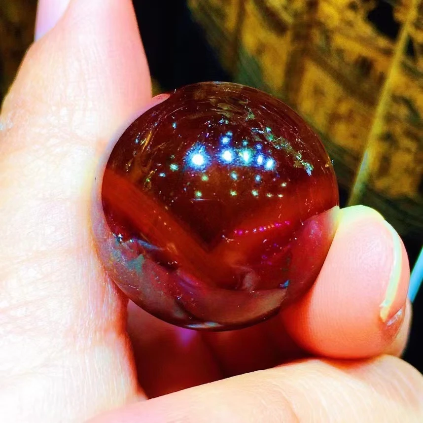 

24mm Natural Cacoxenite Purple Auralite 23 Red Round Pendant Rutilated Quartz Sphere Ball Women Men Necklace AAAAAA
