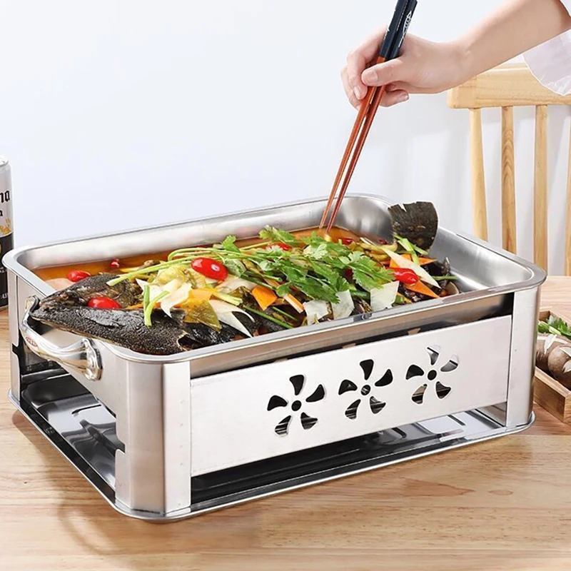 

Portable Stainless Steel Grilled Fish Pan BBQ Grill Fish Roaster Grill Accessories For Home Grilling Fish Pan