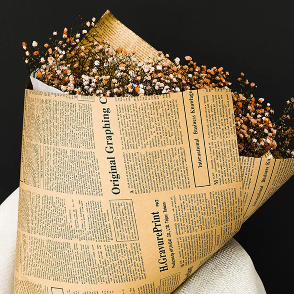 20 листов винтажной английской газеты крафт-бумаги для подарочной и цветочной