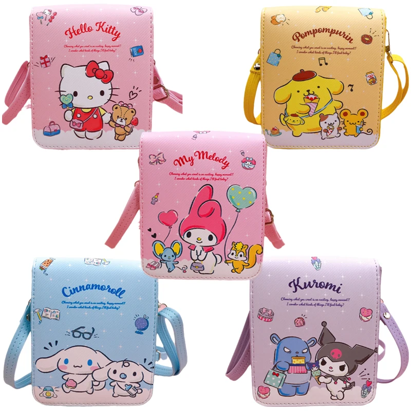 

Sanrioed Anime Kawaii My Melody Kuromi Cinnamoroll Kt Cat Little Twin Star Shoulder Bags Cartoon Storage Messenger Bag Girl Gift