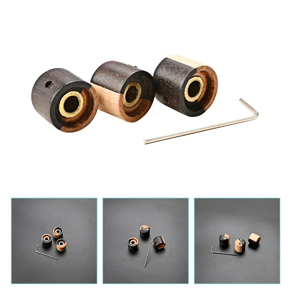 

3pcs Creative Convenient Wood Volume Control Knob Accessory Bass Knob for Guitar