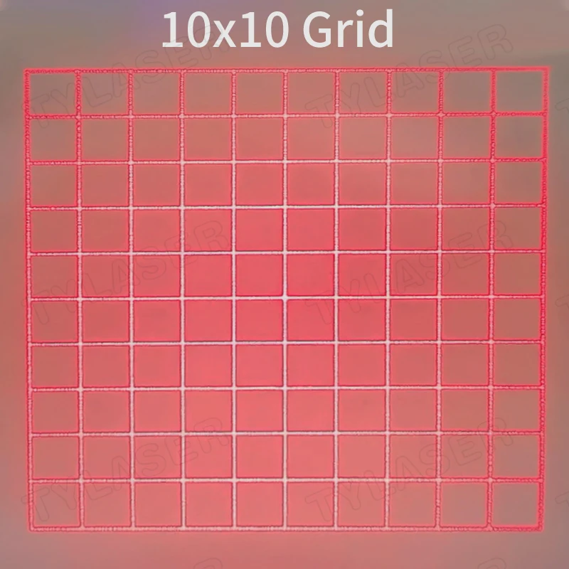 DOE Square 10x10 Grid Waterproof D20X90mm Focusable 635nm Red 50mW 100mW 150mW 200mW Laser Module for Cutting Positioning