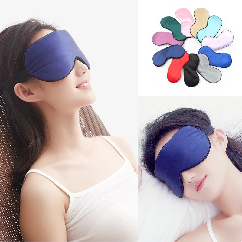 

1pcs Eye Cover Silk Sleep Eye Mask Sleeping Padded Shade Patch Eyemask Blindfolds Women Men Travel Snore Relax Rest