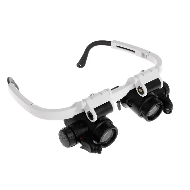 1*LED Magnifier Head-wearing Glasses Magnifying Glass LED Light Jeweler Loupe 4 Groups Lens Welding Soldering Tools