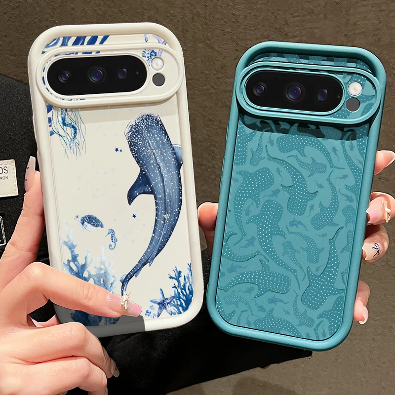 Фото Чехол для телефона из ТПУ с рисунком океанского кита для Google Pixel 10 9 Pro 9A 10 9 Pro XL Pixel 8A 7A 8 7 Pro, противоударный, из мягкого силикона №1