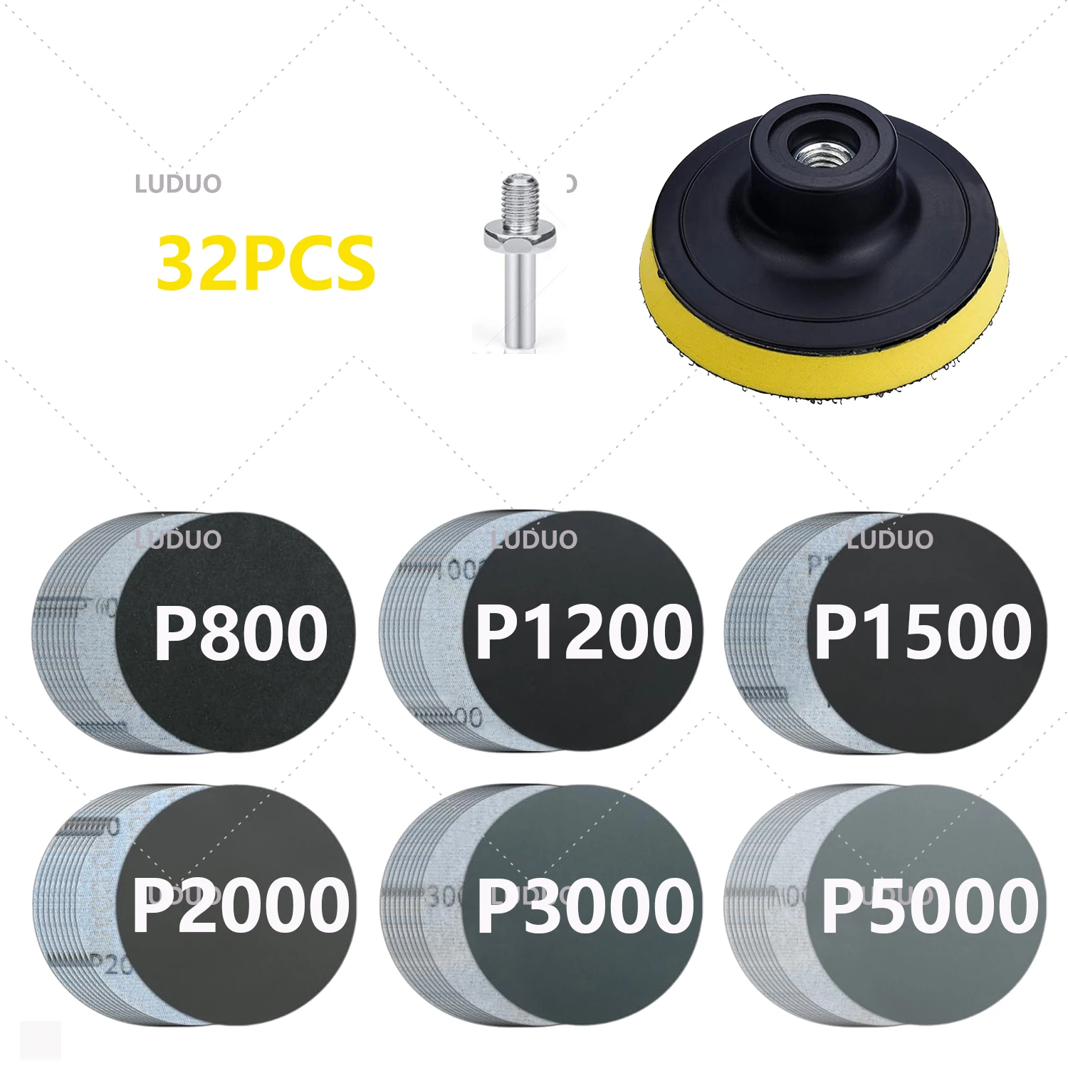 

30/15 шт. круглый лист для влажной шлифовки, полировальная наждачная бумага для автомобиля, аксессуары для шлифовальной машины, шлифовальные диски, бумага