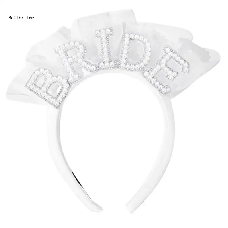 

B36D повязка на голову с жемчужинами для невесты свадебный подарок для Невесты Девичник аксессуары для волос для свадьбы помолвки