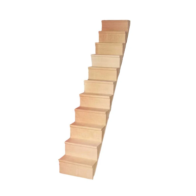 

Miniature Stairs 1:12 Dollhouse Wooden Staircase DIY Accessories Pre-Assembled Steps Model