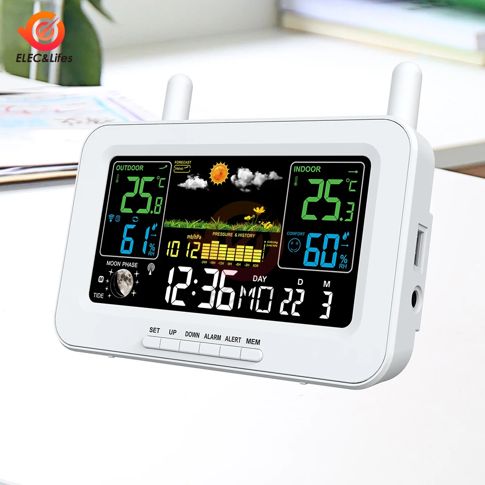 Clock Digital Temperature Humidity Monitor