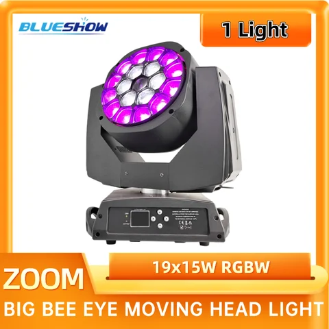 Плата пошлины Lyre Beam 19x15 Вт большой пчелиный глаз движущиеся головсветильник Zoom Wash Light s Stage Clay Paky RGBW 4 в 1 светодиодный движущийся свет Bee Eye