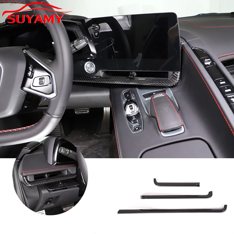 

Real Carbon Fiber Car Central Control Dashboard Trim Cover For 2020-2021 Corvette C8 Stingray Z51 Z06 Auto Interior Accessories
