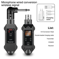 upgraded microphone wireless receiver transmitter system rechargeable wireless guitar audio transmission system with hd display