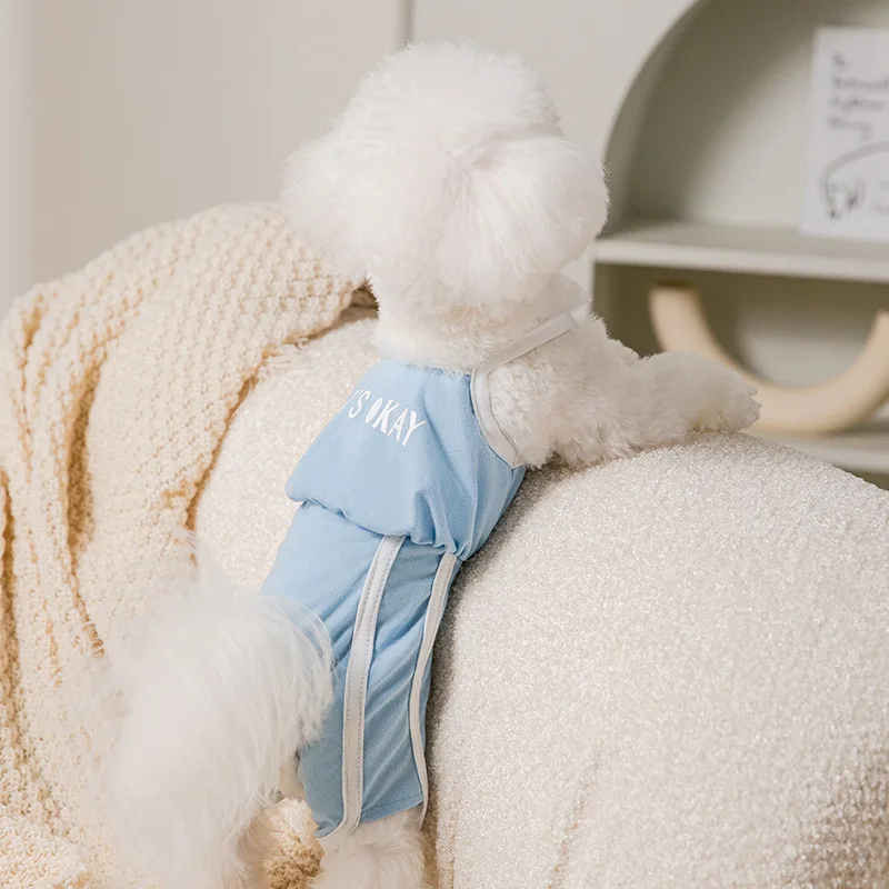 

Spring Summer Puppy Dog Leisure Sports Wind Sling Thin Breathable Four-legged Clothes Cat Small Medium-sized Dog Pet Clothes