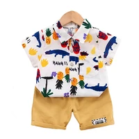 baby boy clothes baby clothes 0 5 years old summer short sleeved shirt shorts suit crocodile fruit printed two piece suit