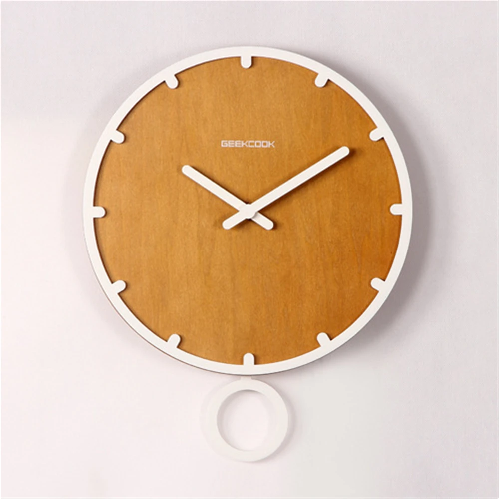 

Креативные настенные часы 12 дюймов минималистичные настенные Horologe деревянные бесшумные часы свисающие кварцевые Висячие настенные часы д...