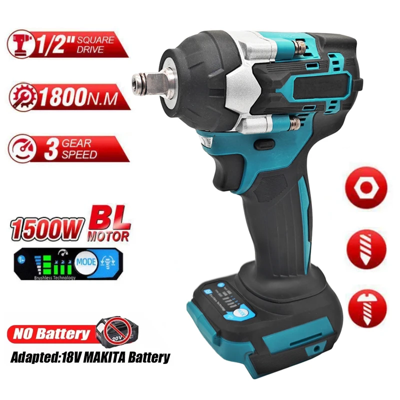 18V Brushless 1500W 1800N.M Torque 1/2