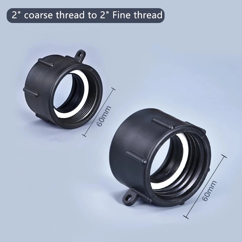

1Pcs IBC Water Tank Hose Adapter 2" coarse thread to 2" Fine thread Fitting 1000L Garden water Container connector