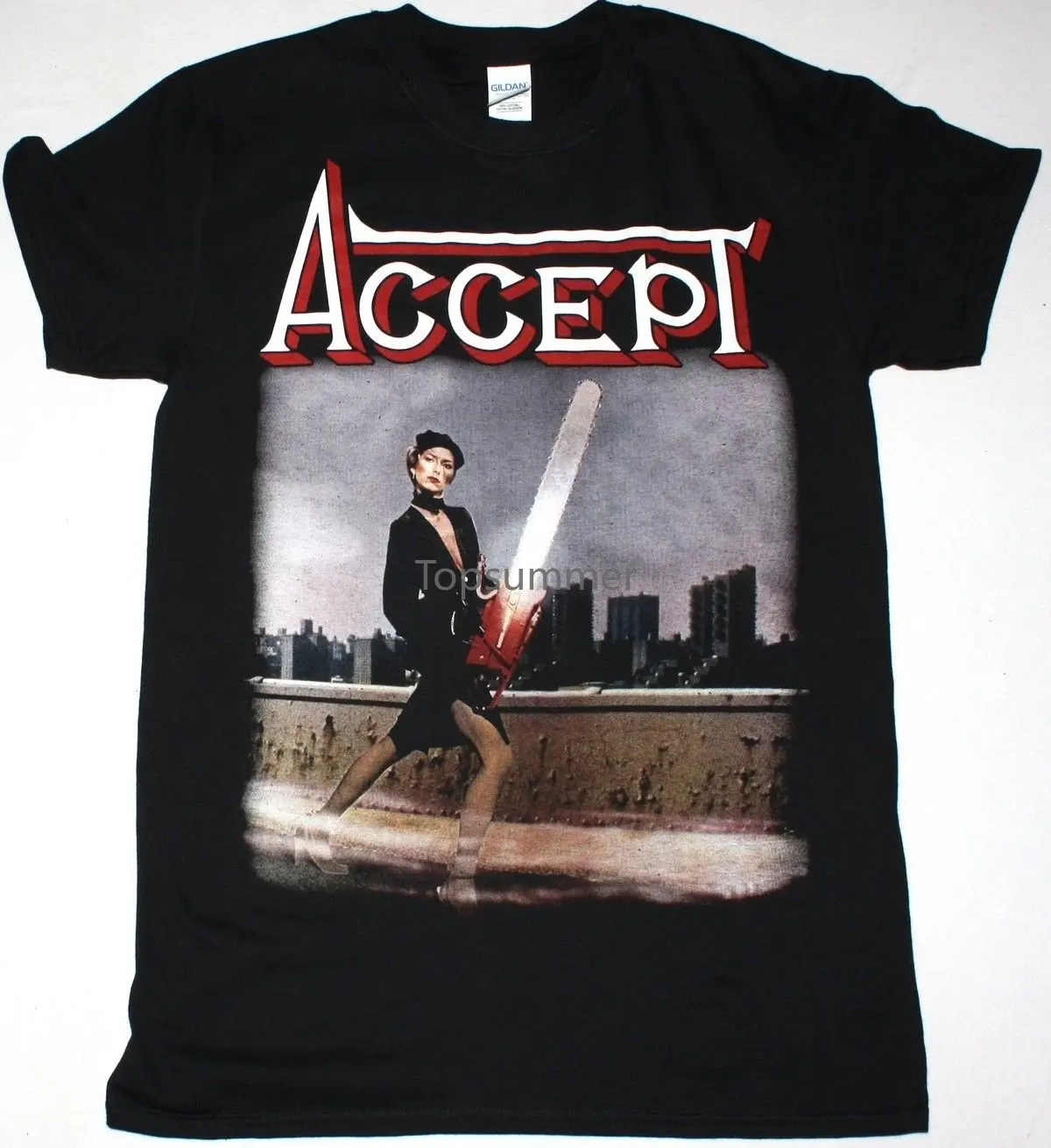 

Accept Accept 1979 Black T Shirt Heavy Metal Udo Saxon Krokus Warlock Printed T Shirts Short Sleeve Hipster Tee