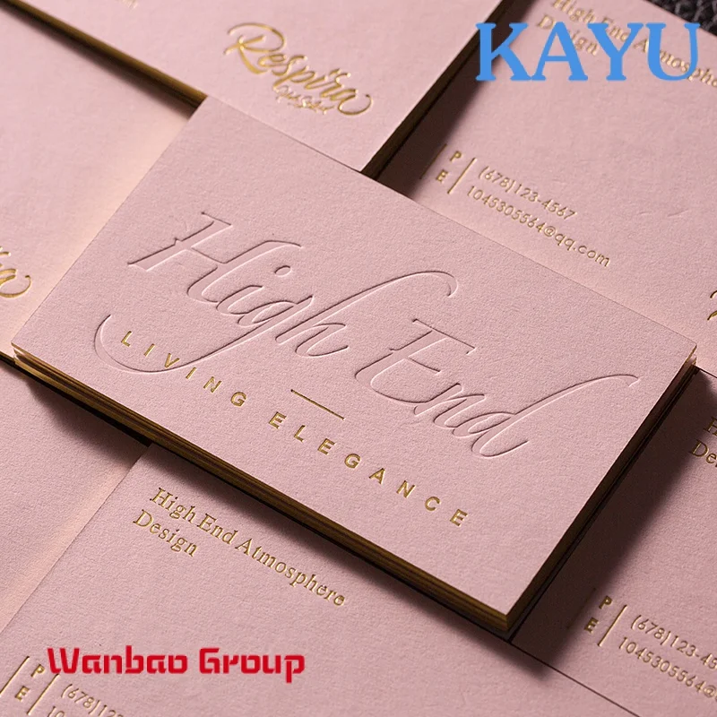 Custom Logo Embossing Business Card With Foil Business Cards Paper Embossed Business Thank You Greeting Card Printing