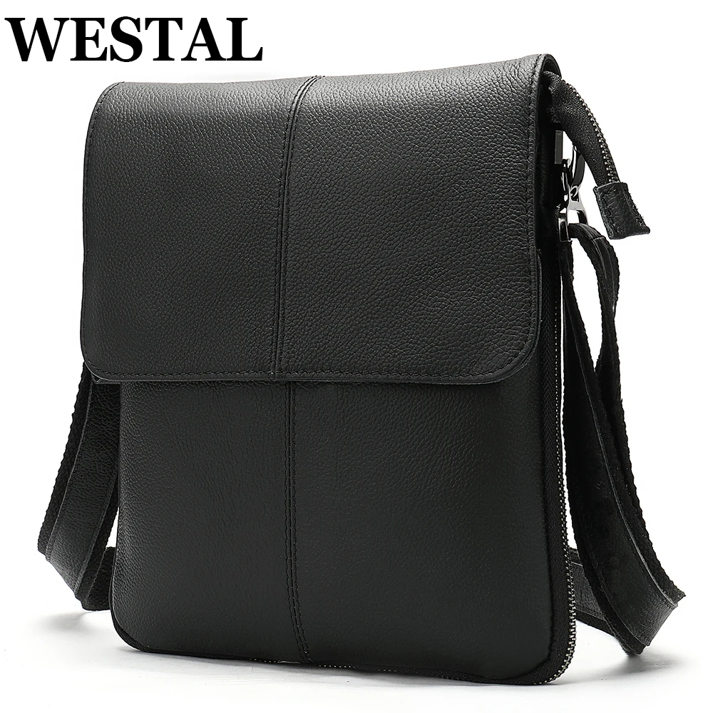 WESTAL Shoulder Bag Husband Genuine Leather Men's Messenger Bag Business Casual Briefcase Crossbody Bags Male Side Bag Ipad Bag