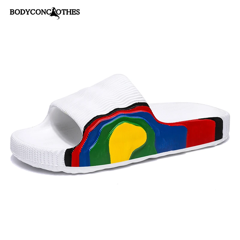Women Bathroom Shoes Summer Thick Platform Sandals Home Indoor Wear Resistant Anti-slip Men Slippers Outdoor Beach Flip Flops