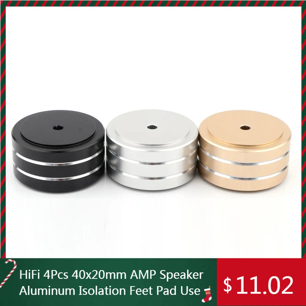 

SP0022 HiFi 4Pcs 40x20mm AMP Speaker Aluminum Isolation Feet Pad Use For Turntable DAC Stereo Audio Speakers Amplifier