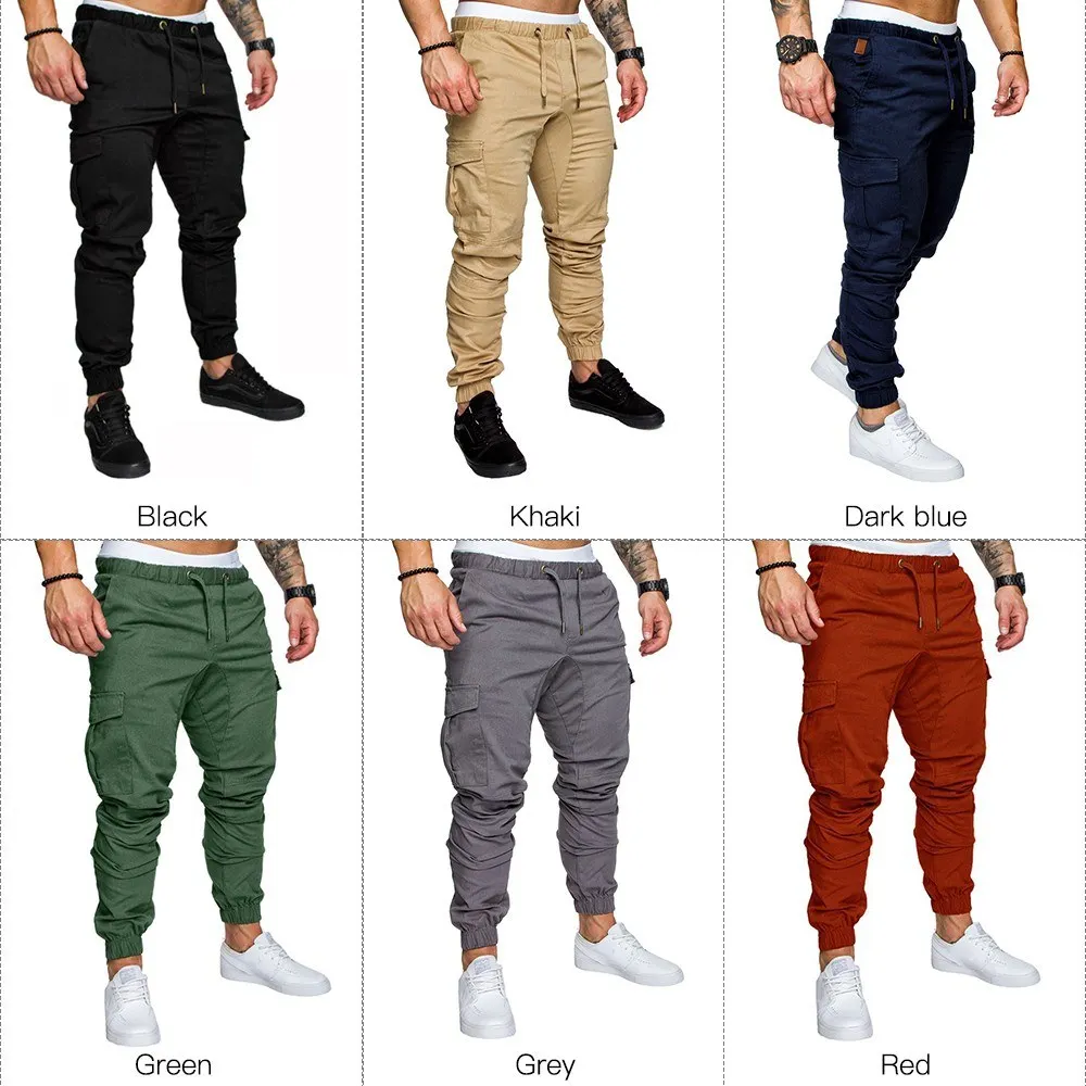 Male Sport Joggers Hip Hop Jogging Fitness Pant Tethered Casual Pant Trousers Sweatpants