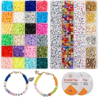 6mm soft ceramic beads 24 grids set color discs bohemian jewelry bracelet diy accessories pony beads letter beads pearl beads