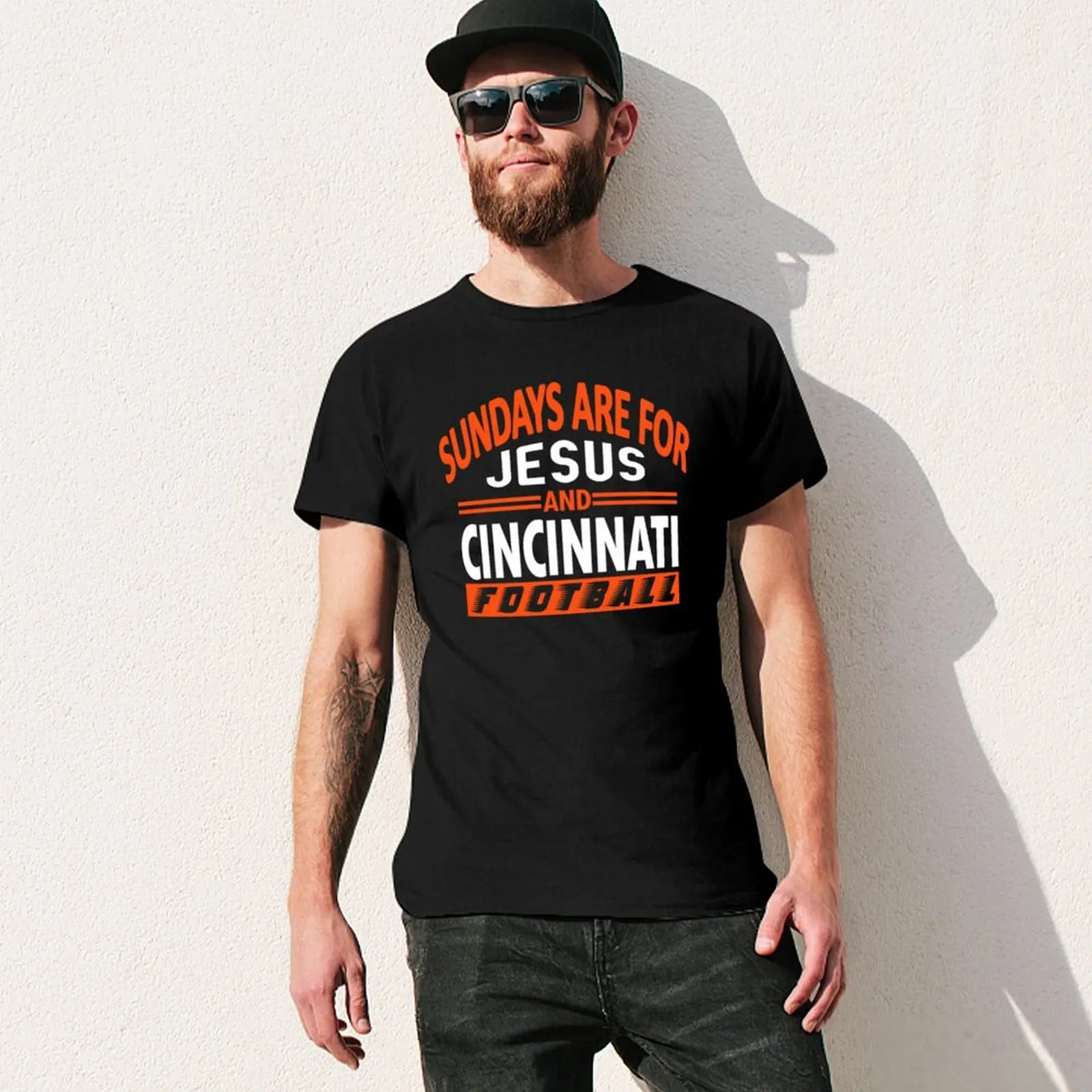 Футболка Cincinnati Bengals забавный фанат — футбольная футболка Sundays are for Jesus and Cincy