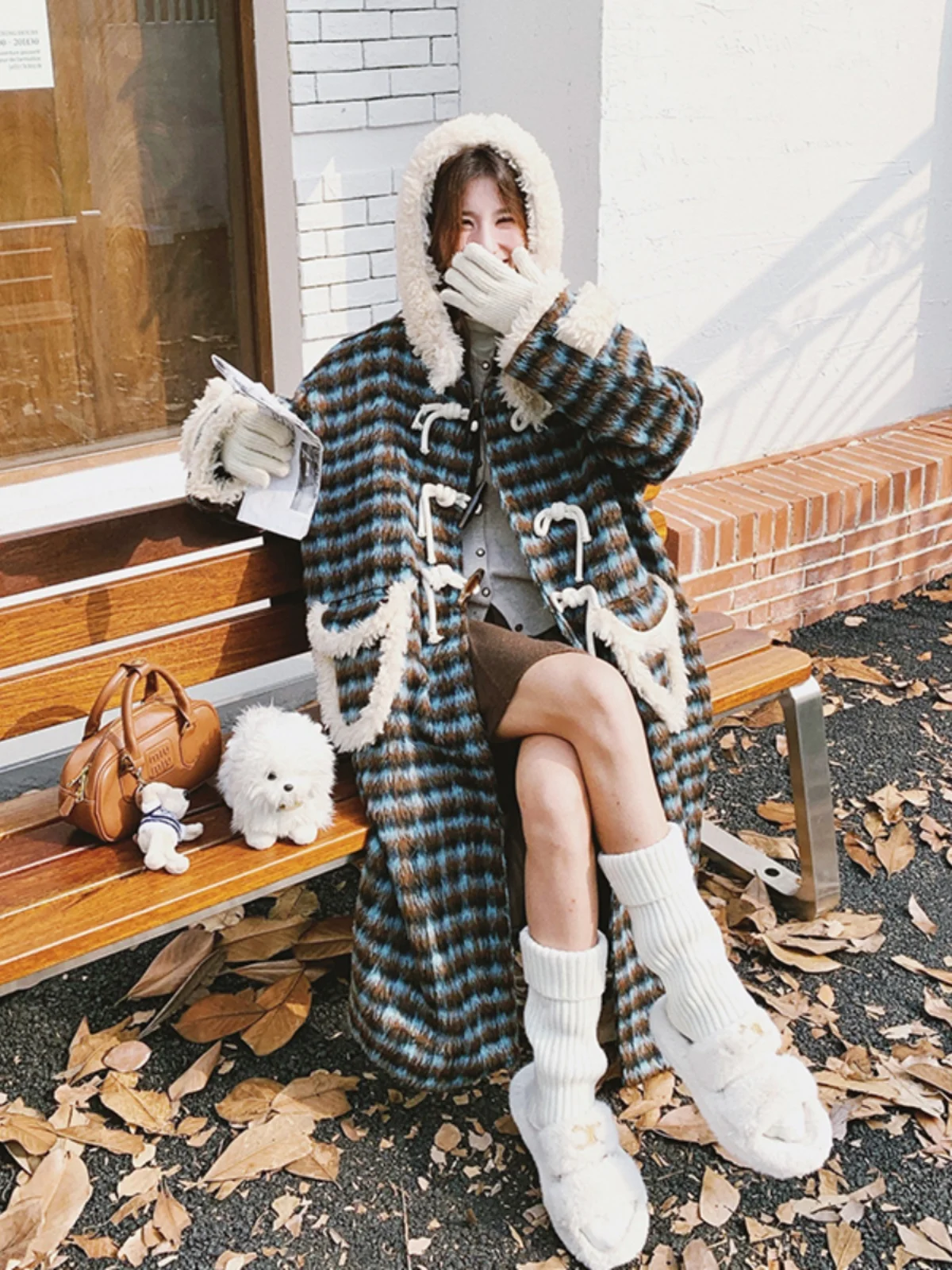 Женская шерстяная куртка в стиле пэчворк из овечьей шерсти средней длины осень и