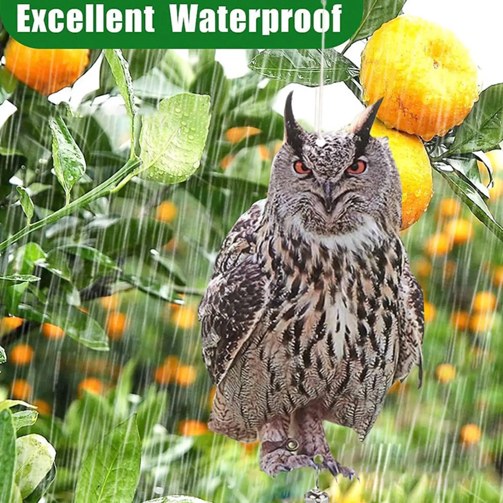 

Bird Repeller Garden Orchard Simulation Owl Bird Scarer Repellent Pigeons Woodpecker Repellent Reflective Bird Owl Hanging W0S6