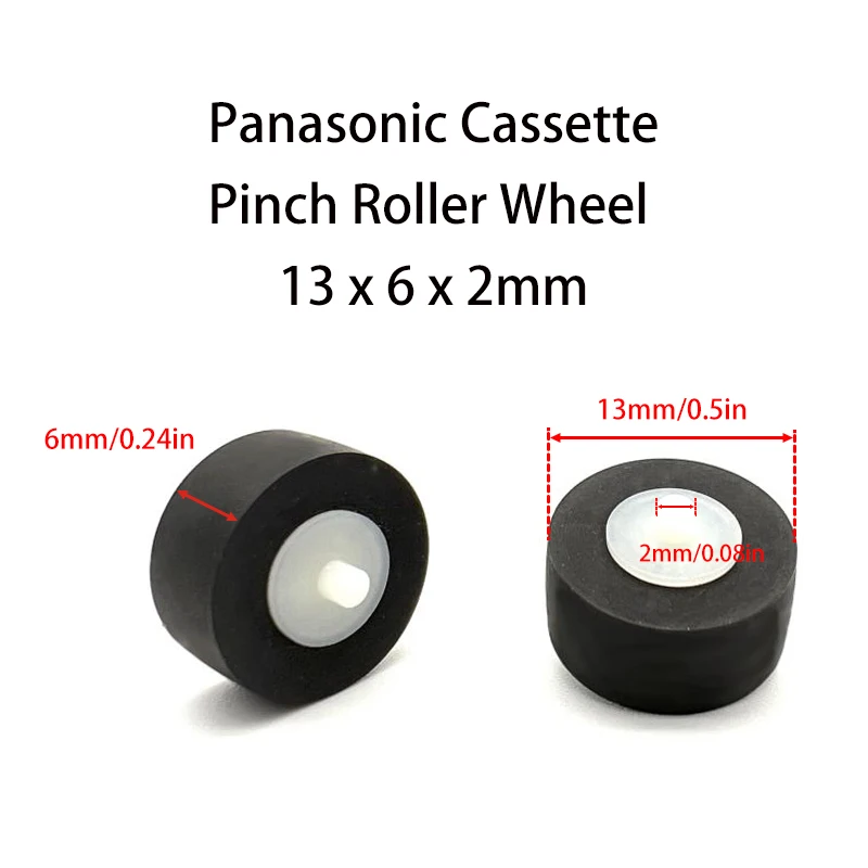 1Pcs 13x6x2mm With Axial Rubber Pinch Roller Belt Wheel For 