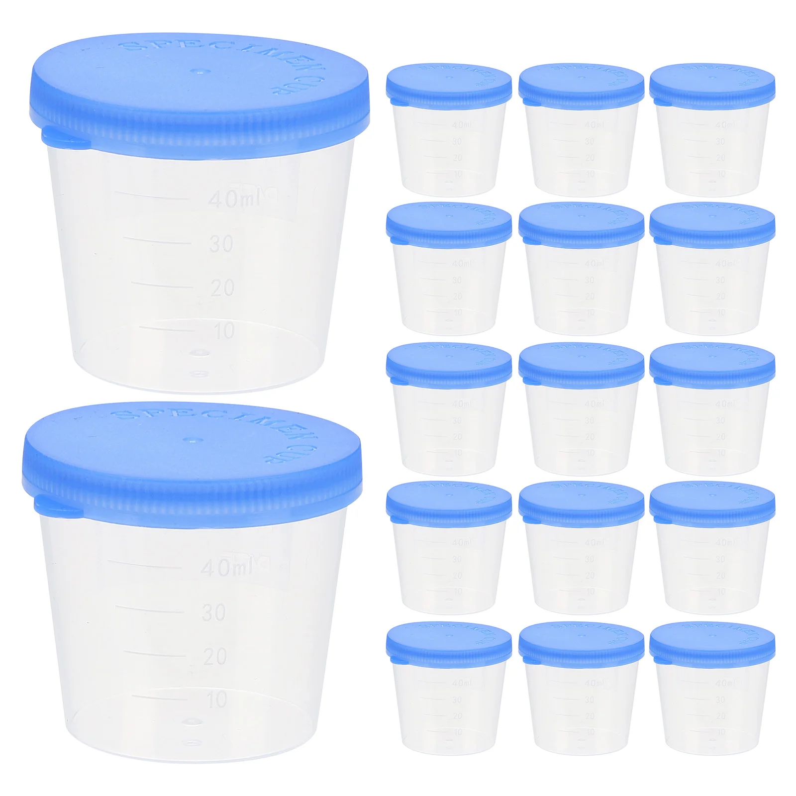 

50 Pcs Graduated Cup Plastic Measuring Sample Containers Lids Sterile Pee Men Disposable Containers Cups Testing Fluid Man