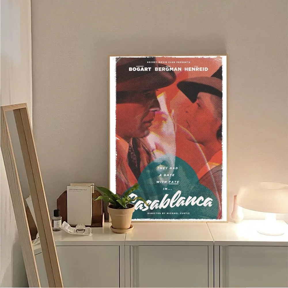 Винтажный Постер Фильма касабланка Без Рамы Современный Стиль Крафт-бумага