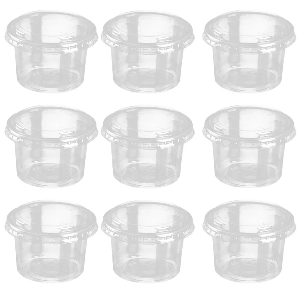 

Cups Lids Condiment Shot Salad Dressing Containers Salsa Snack Sauce 2Oz Disposable Oz Go Container Cup